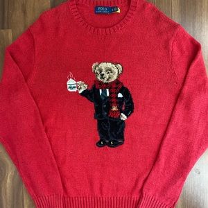 Polo Ralph Lauren Polo Bear Knit Sweater Red Ralph’s Coffee Lunar New Year XL